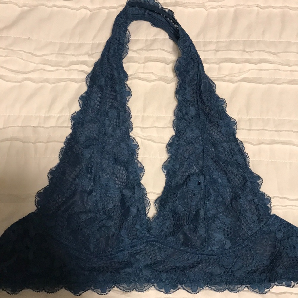 FREE PEOPLE Halter Bralette Teal SZ XS